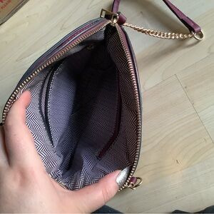 Saffiano Crossbody Purse (Burgundy & Dusty Blue)